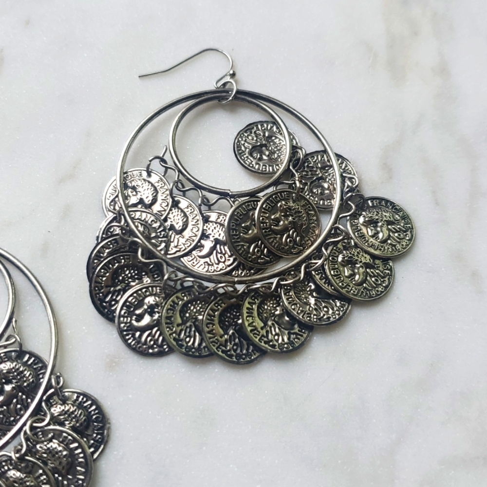Boho Silver Tone Earrings - image 6